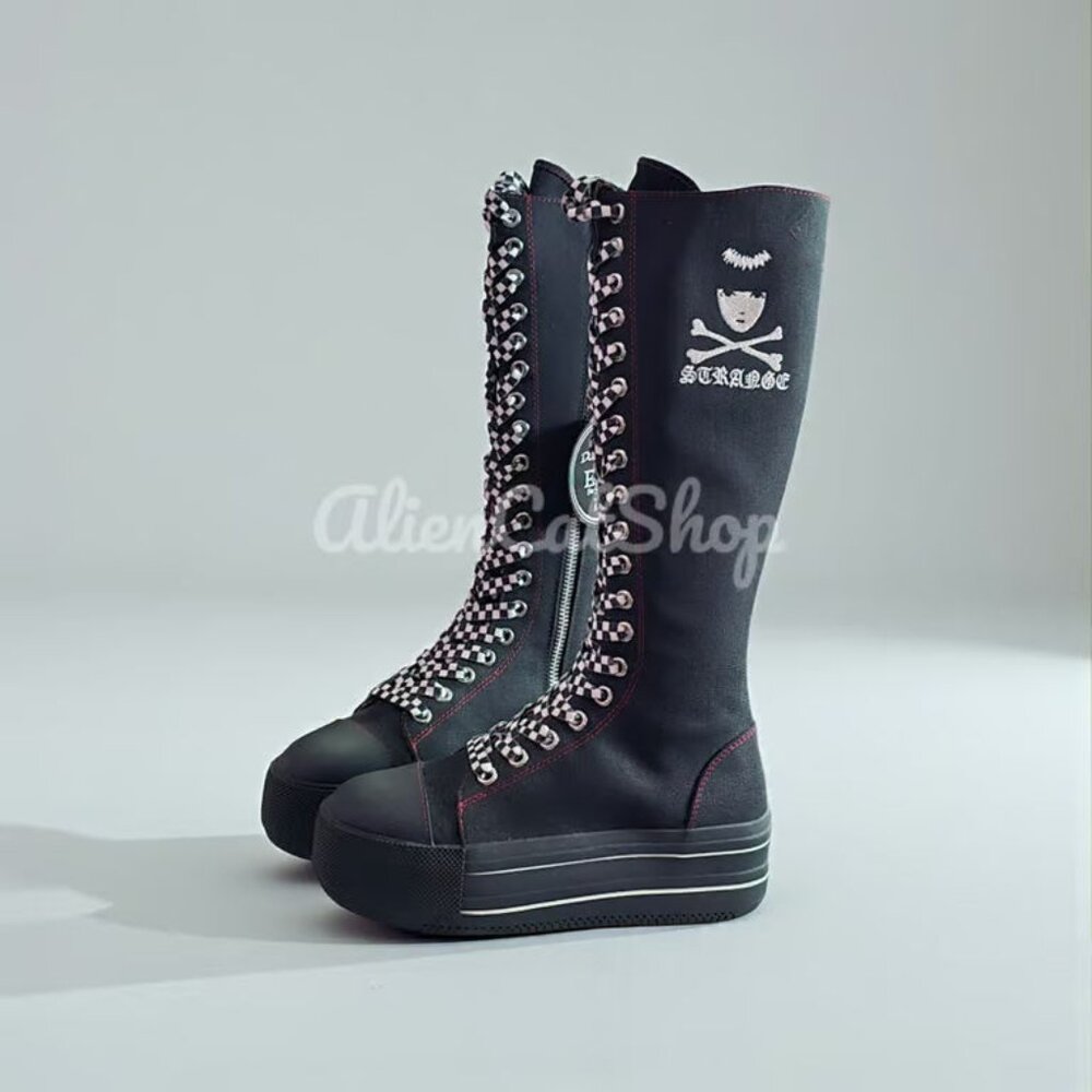 **NEW** Stay Distant High Top Sneakers Dolls Kill x Emily The Strange Emo